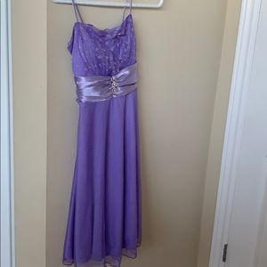 Lavender Long 3 piece Formal Kids Dress